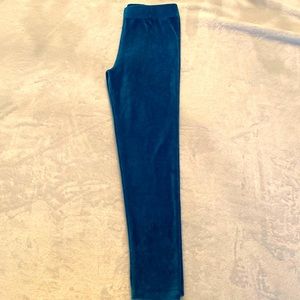 Boden Girls Leggings Brushed Velvet 6-7 Teal Blue EUC